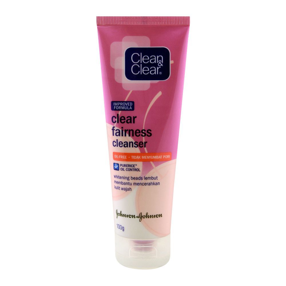 Clean & Clear Improved Formula Clear Fairness Cleanser, Oil Free, 100g