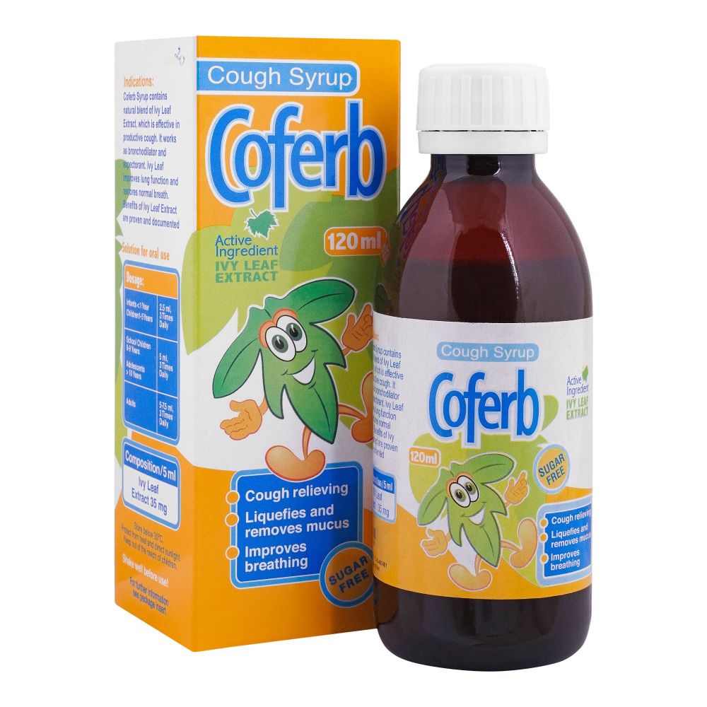 Hilton Pharma Coferb Cough Syrup, Sugar Free, 120ml