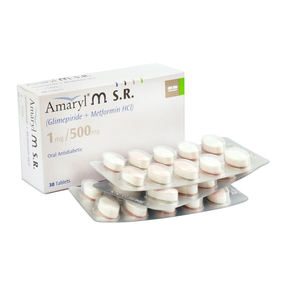 Sanofi-Aventis Amaryl-M S.R Tablet, 1mg/500mg, 30-Pack