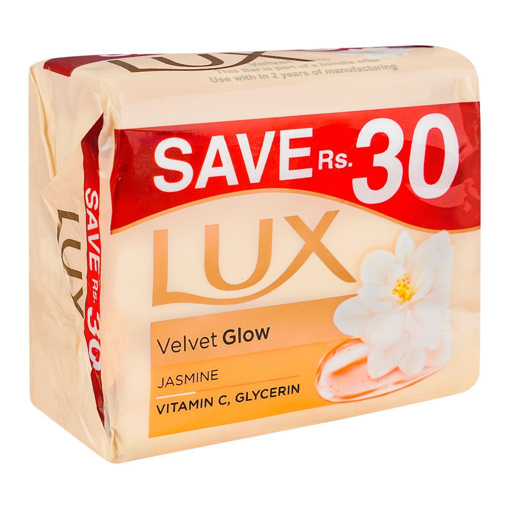 Lux Velvet Glow Jasmine White Soap Trio Pack, 3x128g