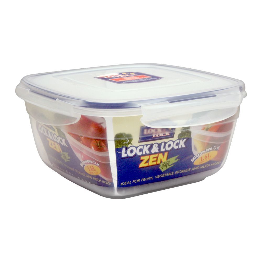 Lock & Lock Air Tight Square Zen Style Container, 1.6L, LLHSM8450