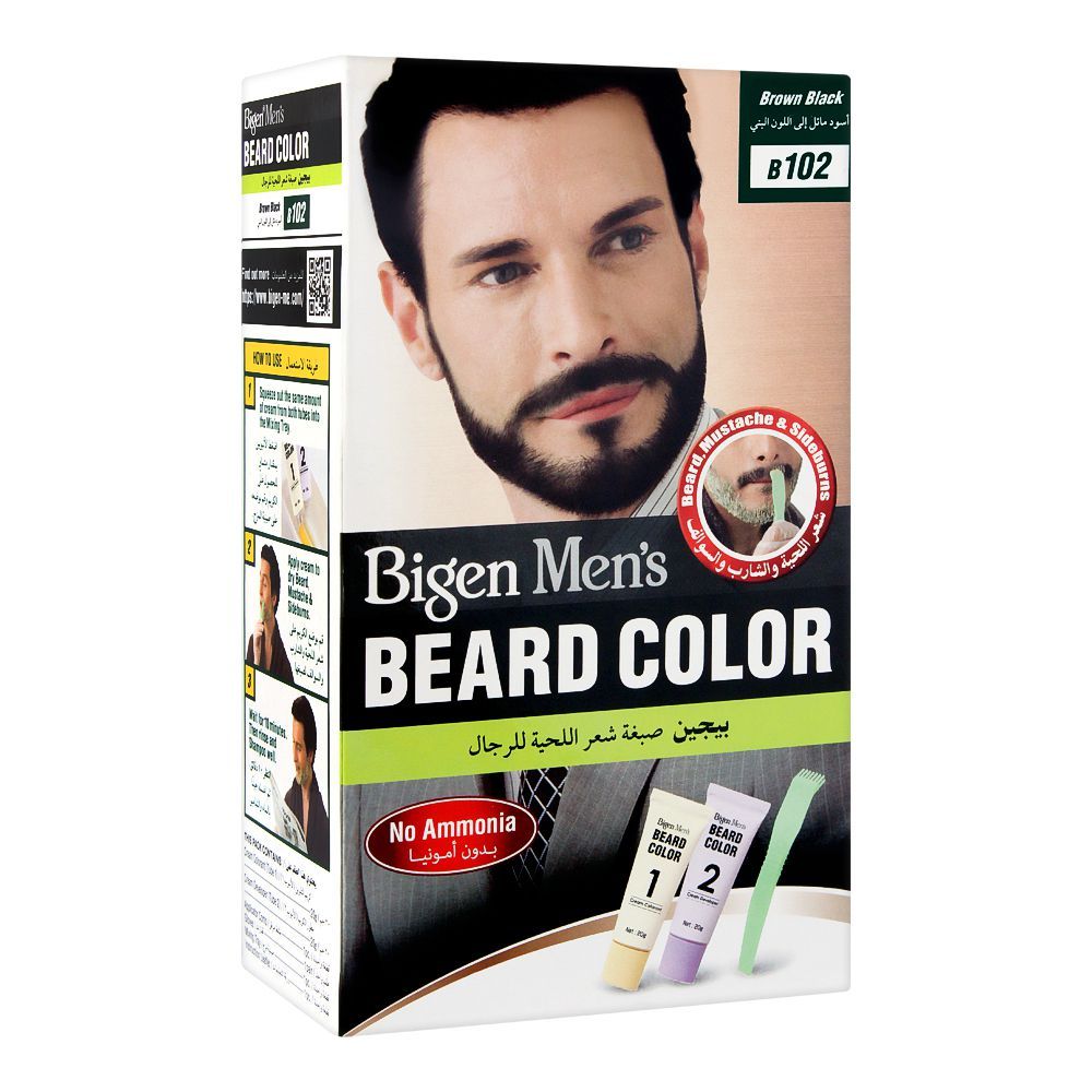 Bigen Men's Beard Colour, Brown Black B102