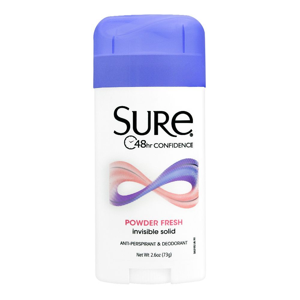 Sure 48H Powder Fresh Invisible Solid Anti-Perspirant Deodorant Stick, 73g