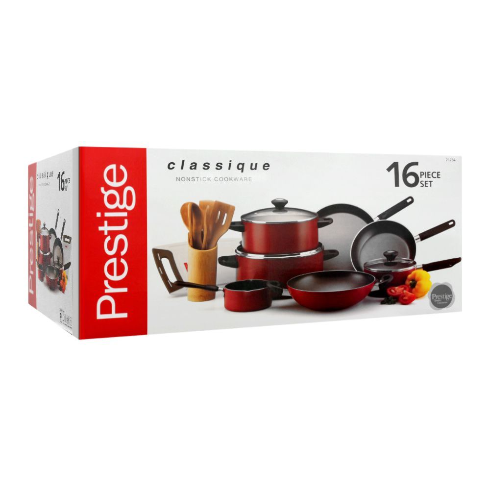 Buy Prestige Classique Non Stick Cooking Set, 16 Pieces, 21234