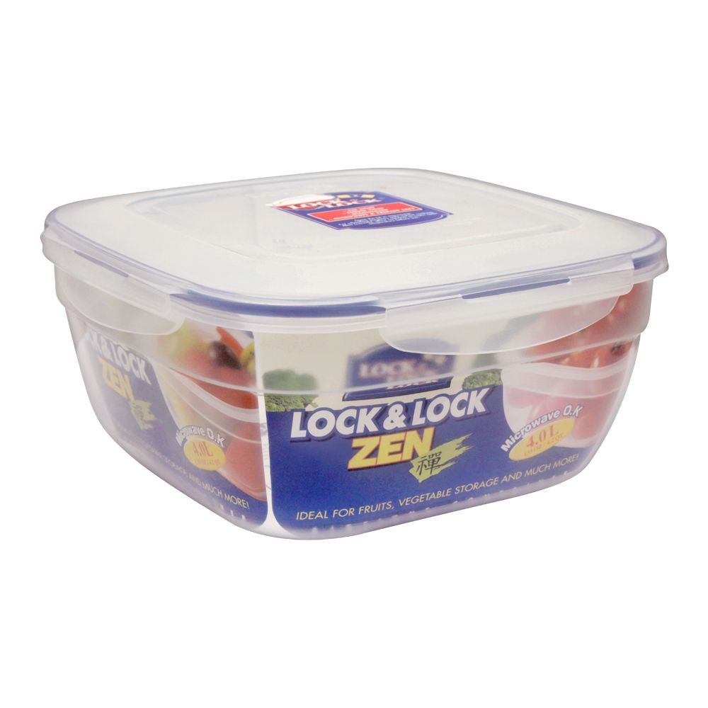 Lock & Lock Air Tight Square Zen Style Container, 4L, LLHSM8470