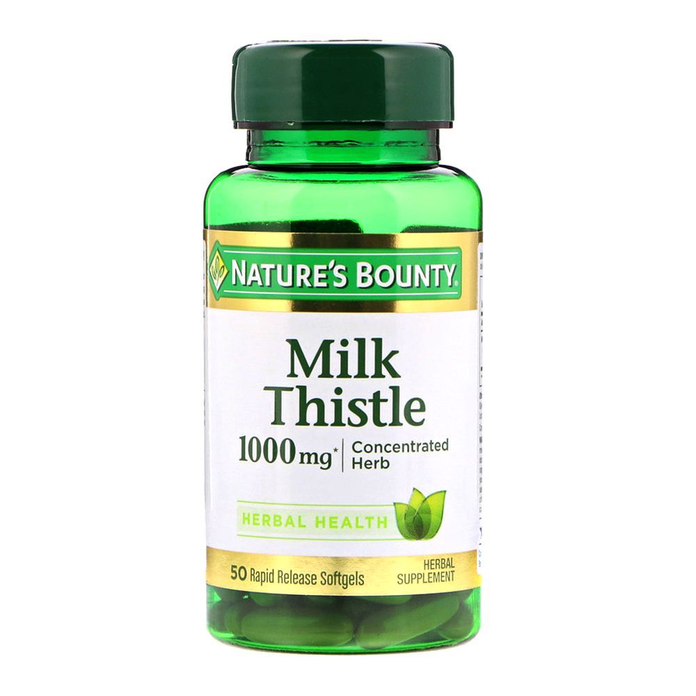 Nature's Bounty Milk Thistle 1000mg, 50 Softgels, Herbal Supplement