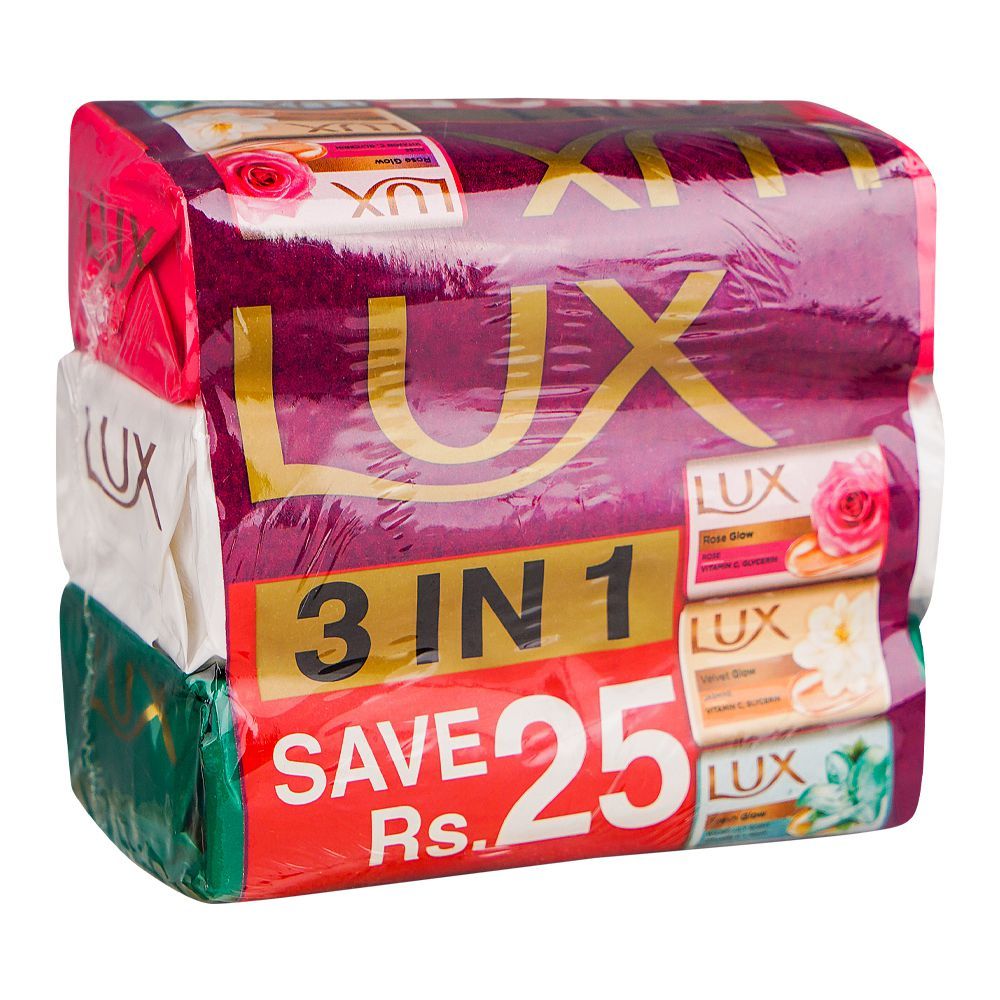 Lux 3 In 1 Multi Soap Trio Pack, 3x130g