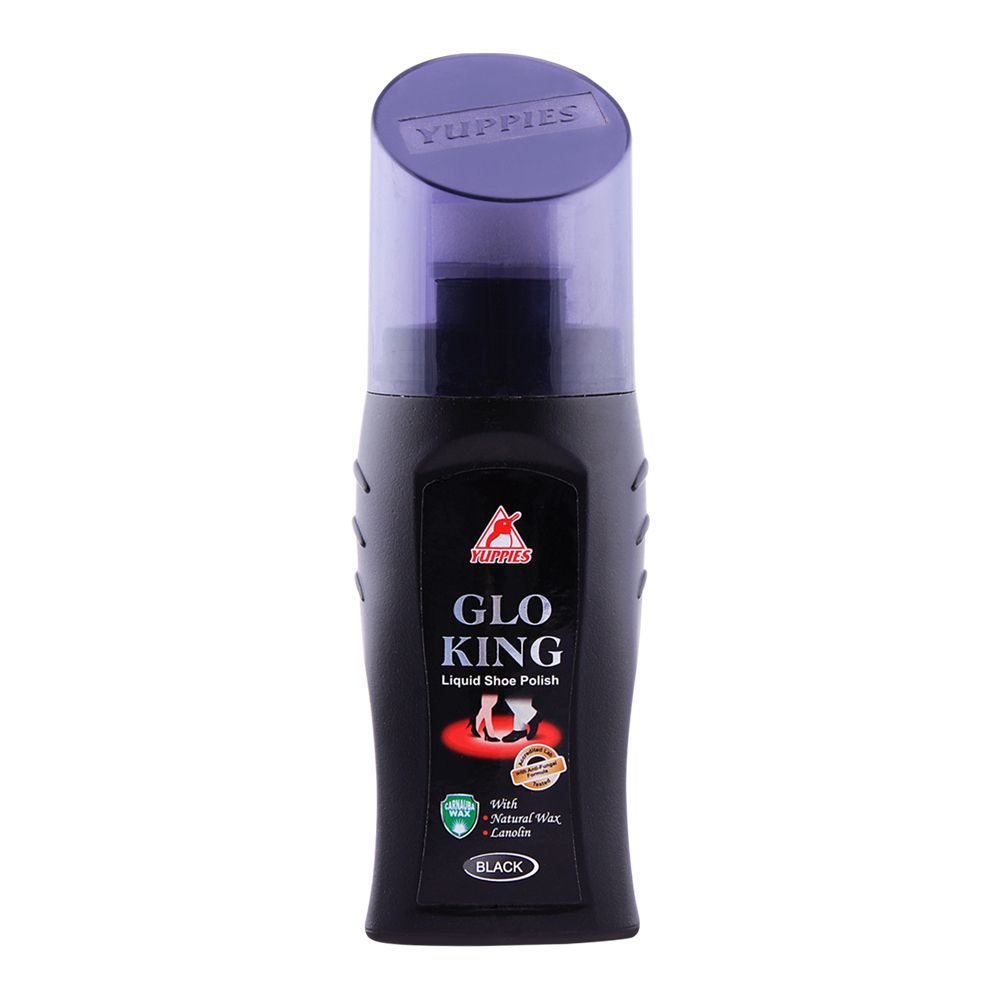 Yuppies Glo-King Liquid Shoe Polish Black 75ml