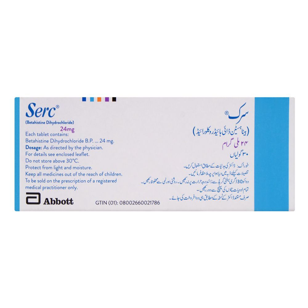 Abbott Serc Tablet, 24mg, 1-Strip