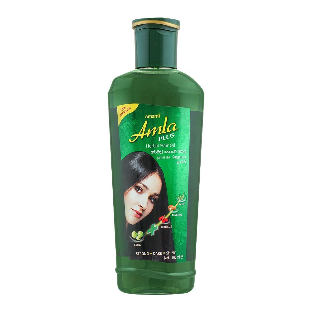 Emami Amla Plus Herbal Hair Oil, Strong/Dark/Shiny, 200ml