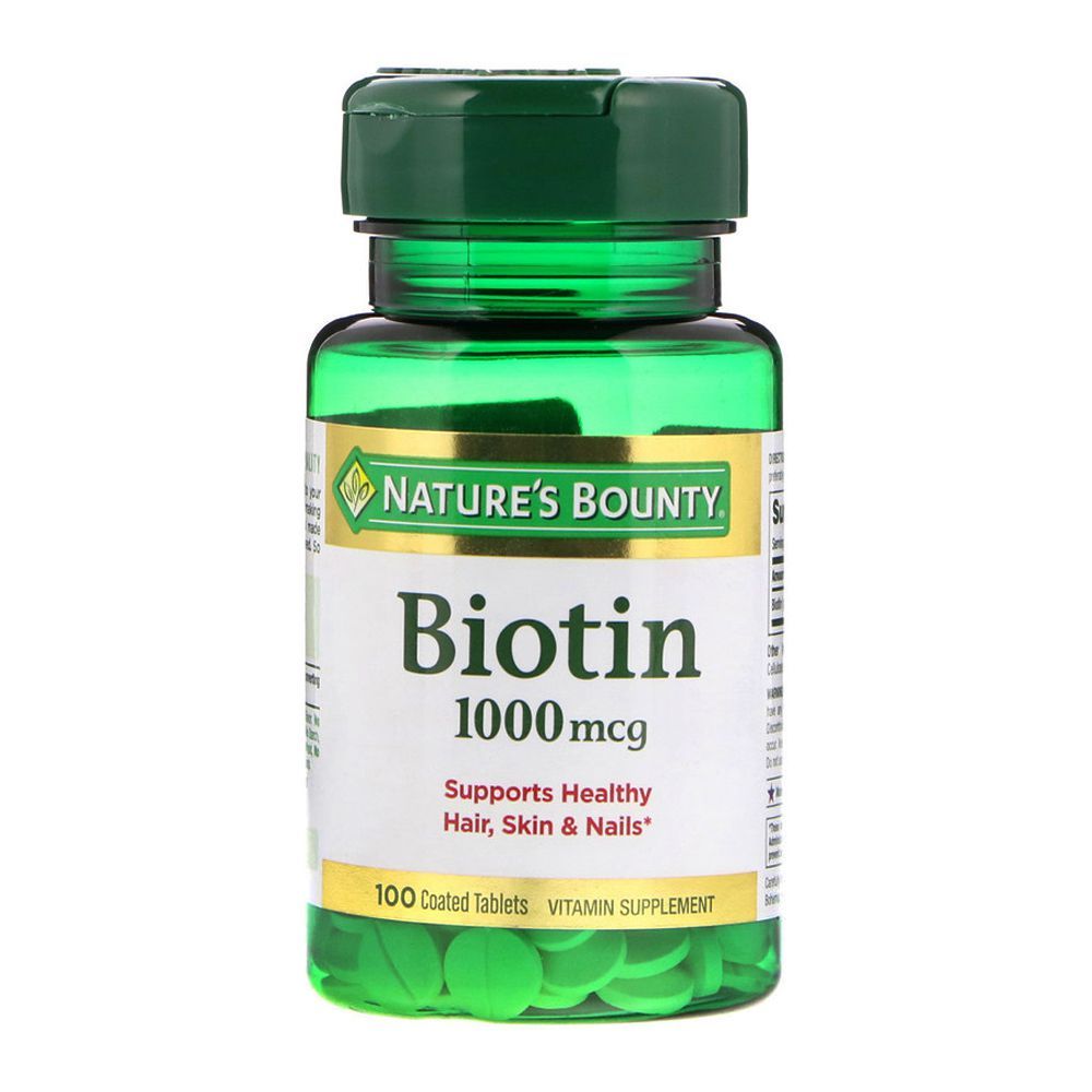 Nature's Bounty Biotin, 1000mcg, 100 Coated Tablets, Vitamin Supplement