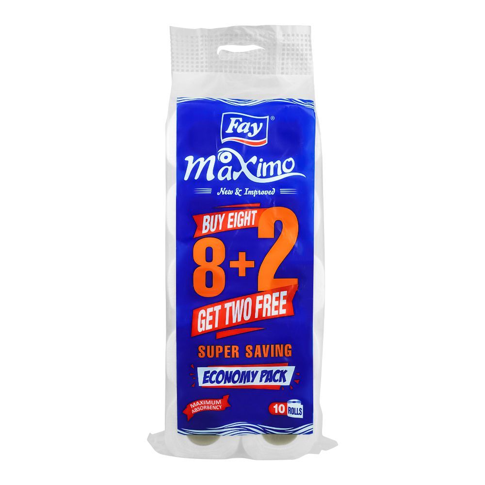 Fay Maximo Toilet Roll, 8+2 Economy Pack