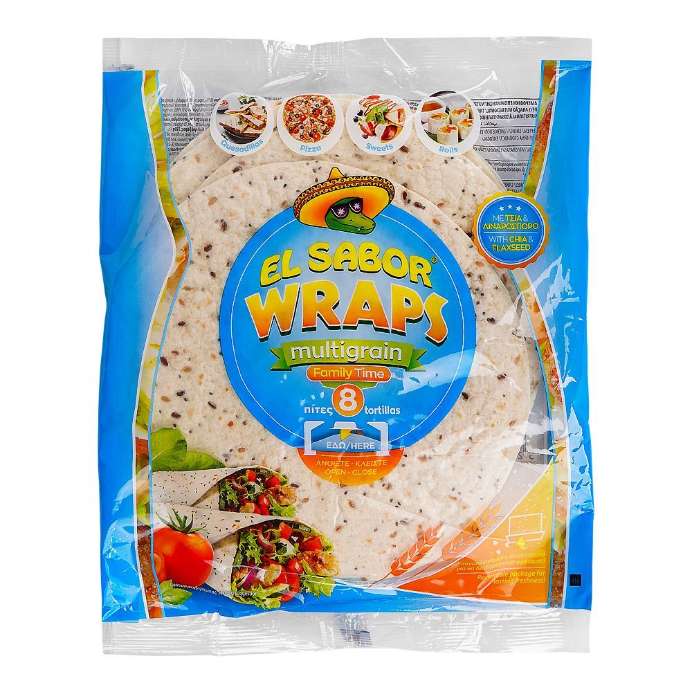 El Sabor Multigrain Wraps Tortillas, 8-Pack