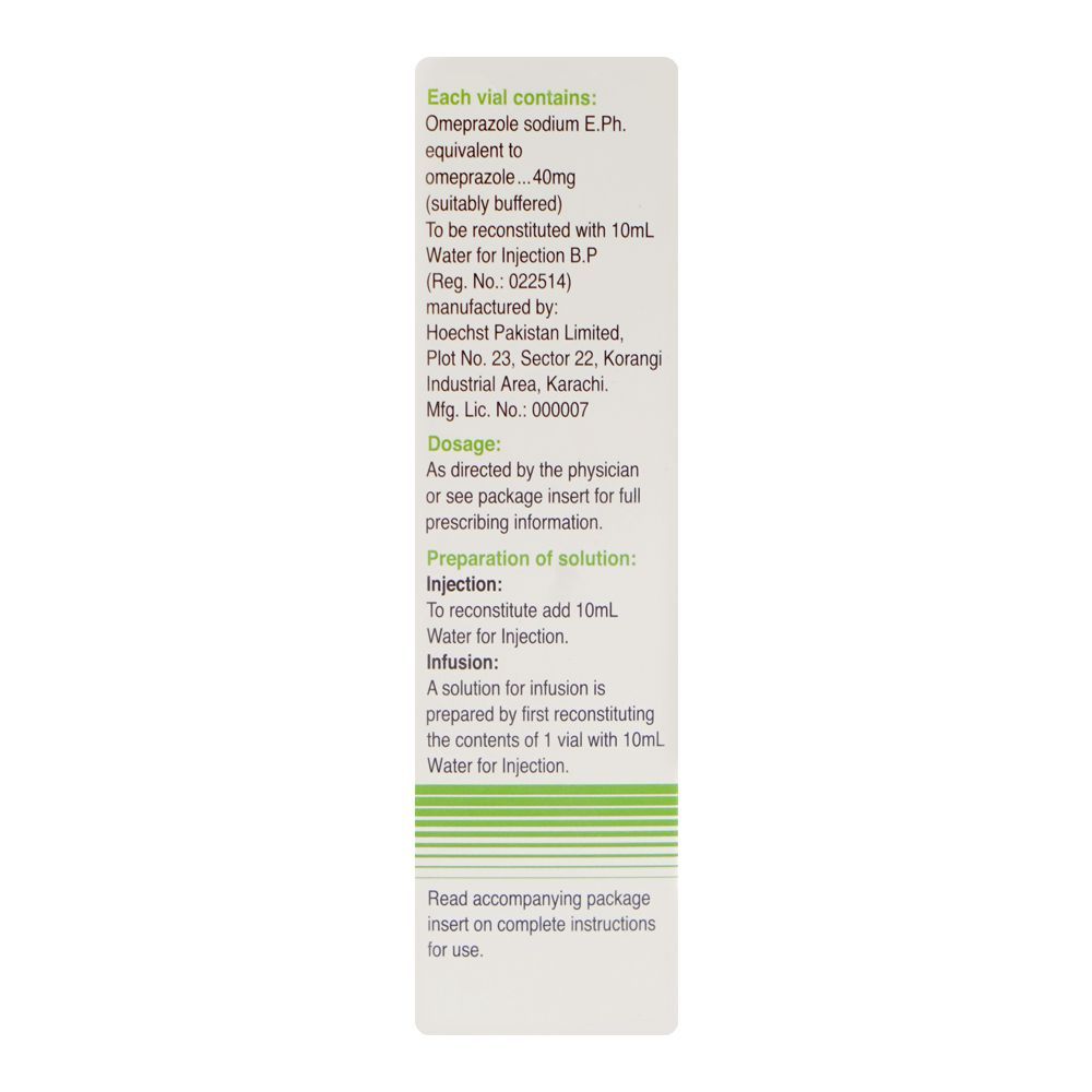 Getz Pharma Risek Infusion I.V 40mg Injection
