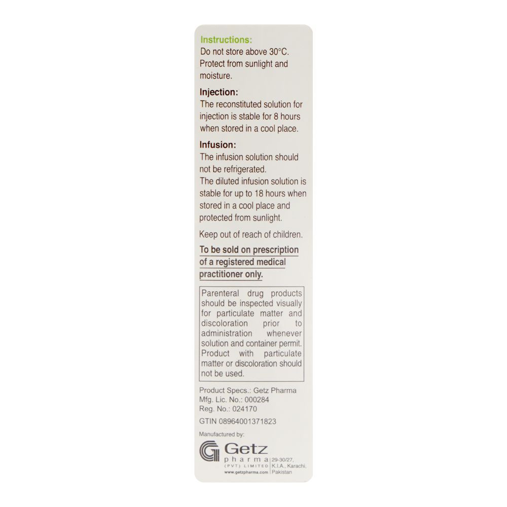 Getz Pharma Risek Infusion I.V 40mg Injection