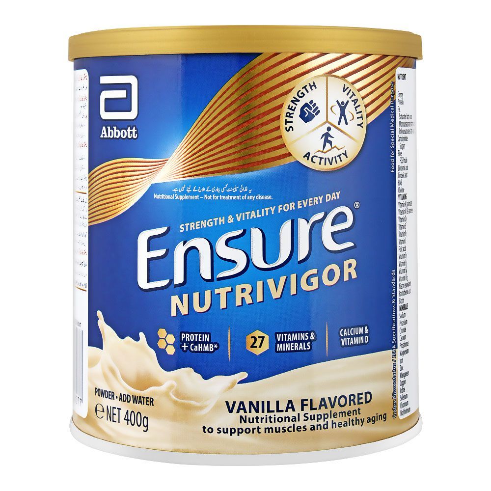 Ensure Nutrivigor Nutritional Supplement Powder, Vanilla Flavor, 400g