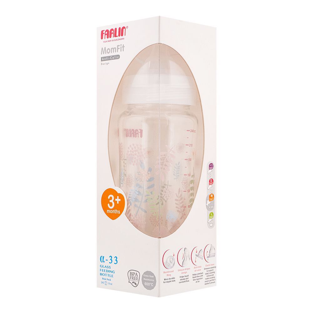 Order Farlin Mom Fit Anti-Colic Design Wide Neck Glass Feeding Bottle ...