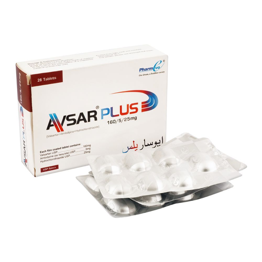 PharmEvo Avsar Plus Tablet, 160/5/25mg, 28-Pack