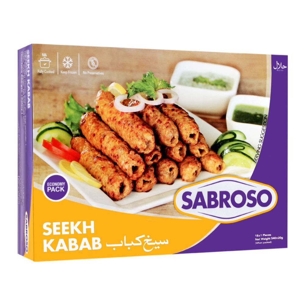 Buy Sabroso Chicken Seekh Kabab, 18 Pieces, 540g Online at Special