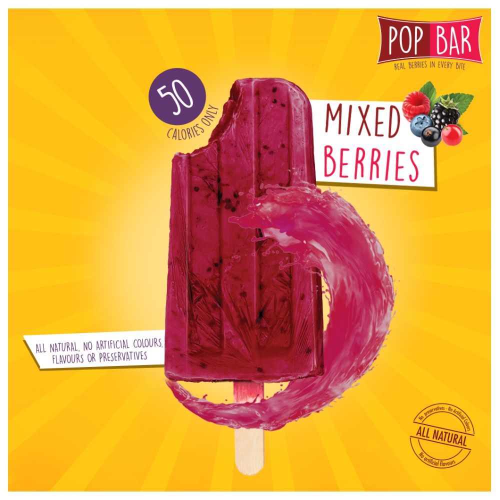 Wholesome Foods Pop Bar Mixed Berries Ice Cream, 80g