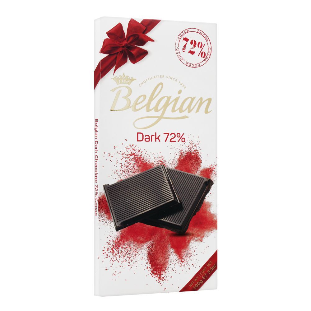 Belgian Dark Chocolate Bar, 72%, 100g