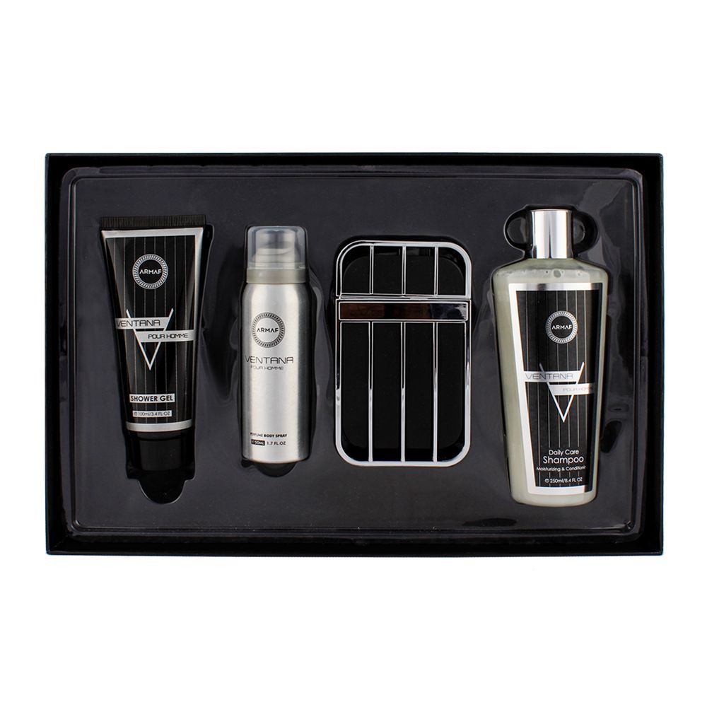Buy Armaf Ventana Gift Set For Men EDP Deo Shampoo