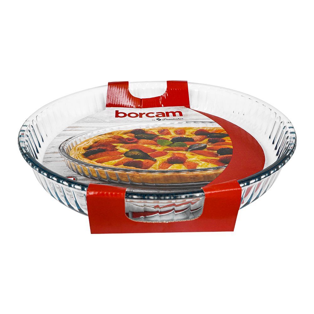 Borcam Ovenware Round Tray, Ovenware, Glassware & Dishware, 12.53 Inches, 59014