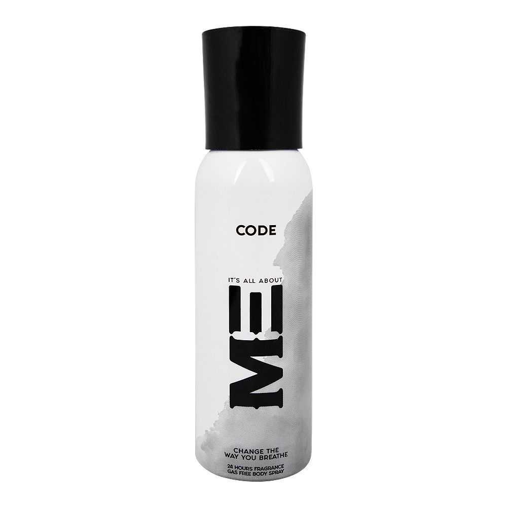 Me Code Gas Free Body Spray, 24 Hours Lasting, For Men, 120ml