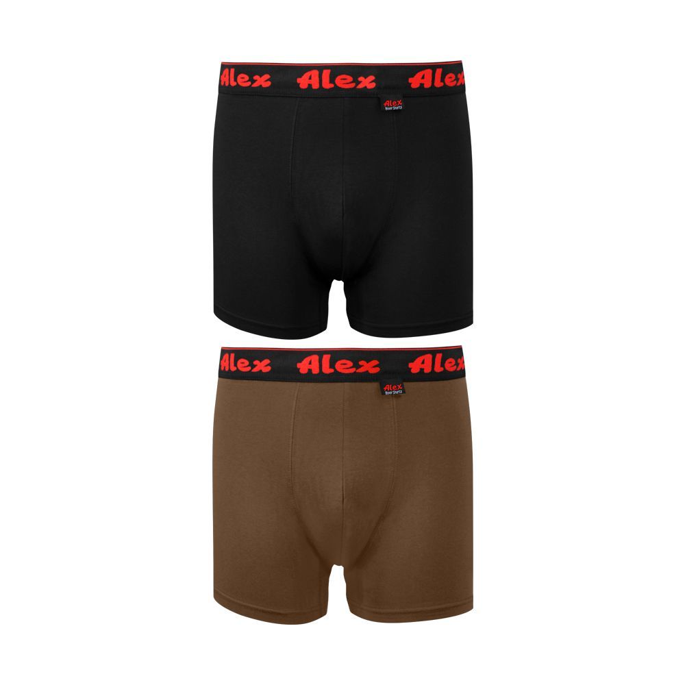 Alex Boxer Shorts, Double Pack, Large, Mix Colour