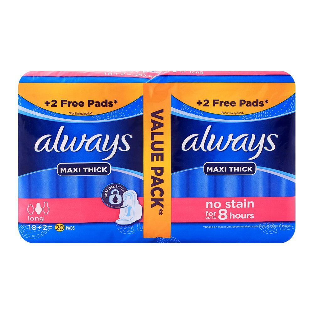 Always Maxi Thick Long 18+2 Pads Value Pack