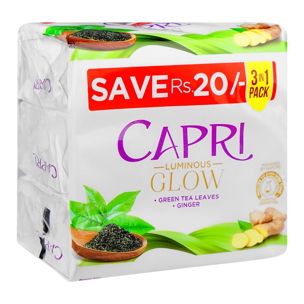 Capri Glow Green Tea Leaves Green Soap, 3x120g