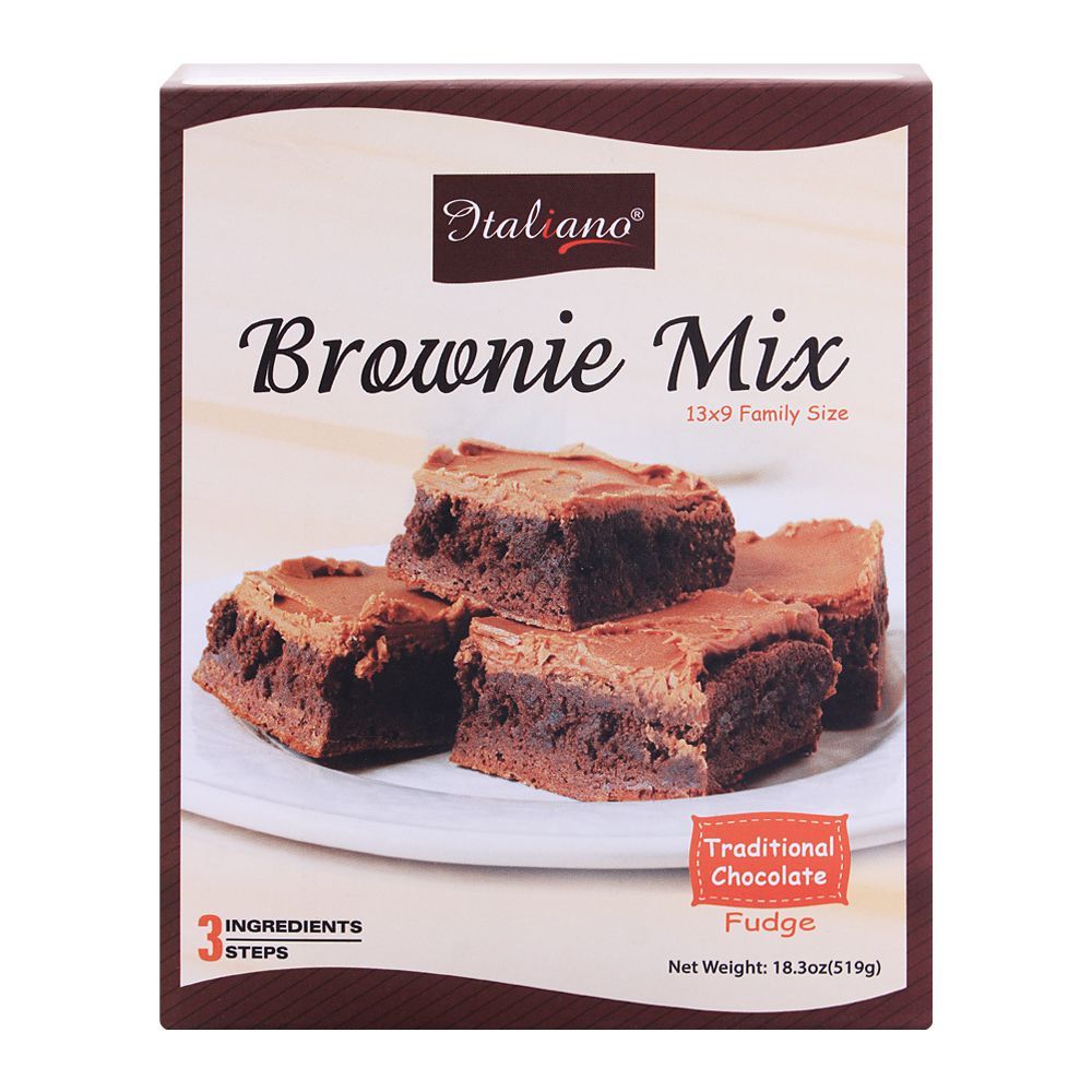 Italiano Brownie Mix, Traditional Chocolate Fudge, 519g