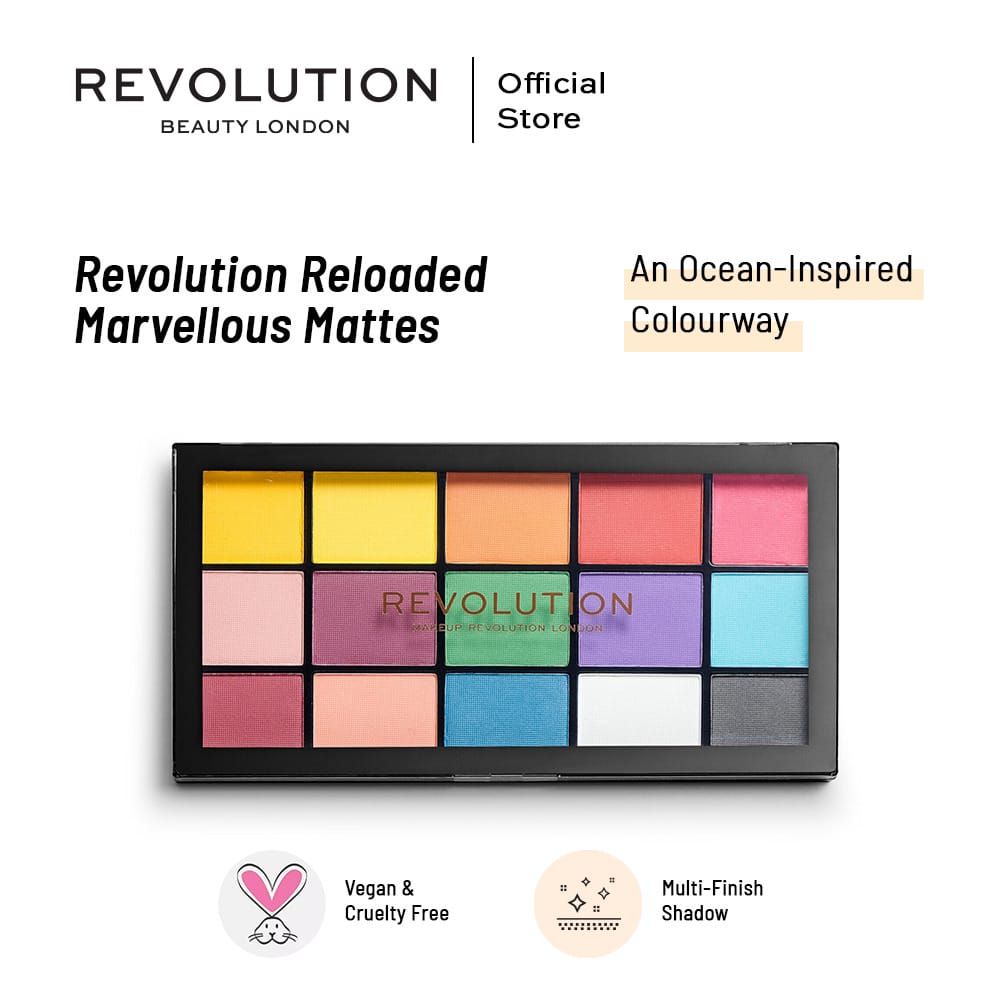 Palette De Fards à Paupières Makeup Revolution - "Marvellous Mattes" 15 Teintes Mates, Neuve