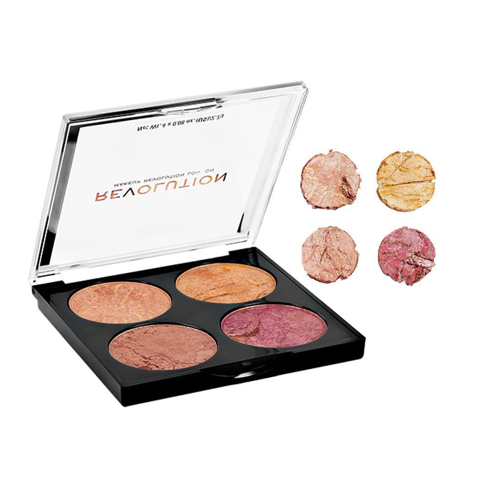 Makeup Revolution Cheek Kit, Fresh Perspective, 4 Shades