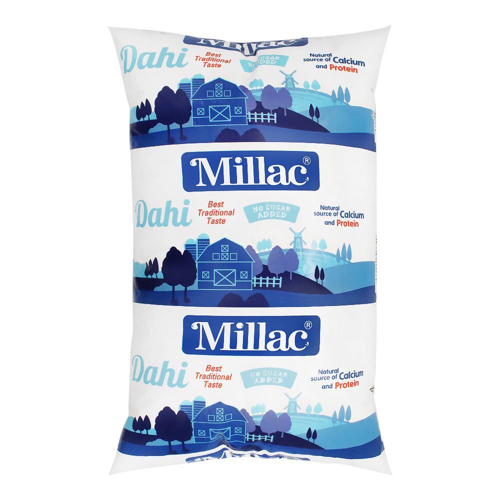 Millac Plain Yogurt (Dahi), Pouch, 1 KG