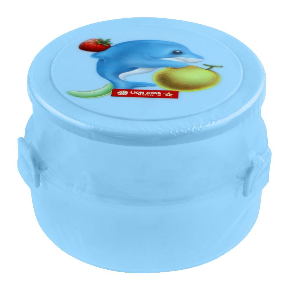 Lion Star Round Pop Lunch Box, 4x3 Inches, Blue, SB-14