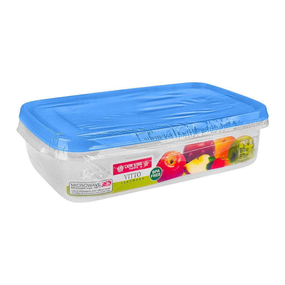 Lion Star Plastic Vitto Sealware Food Container, 950ml, Blue, VT-5