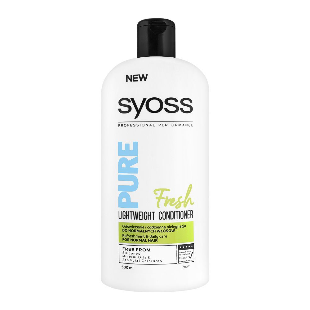 Syoss Pure Fresh Lightweight Conditioner, Silicone Free, For Normal Hair, 500ml