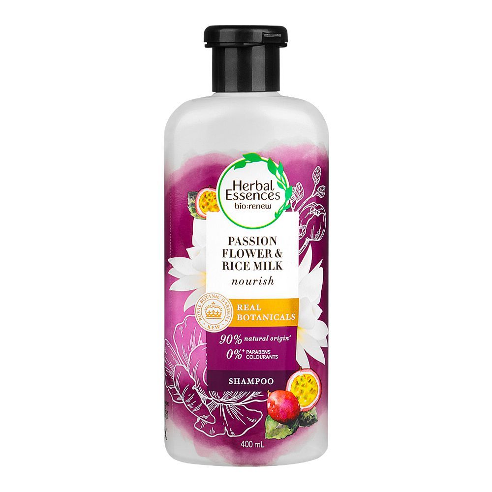 Herbal Essences Passion Flower & Rice Milk Shampoo, Paraben Free, 400ml