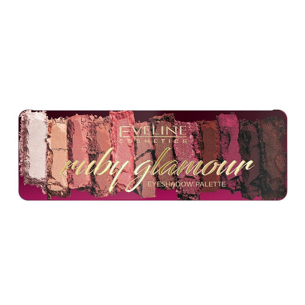 Eveline Ruby Glamour Eyeshadow Palette, 12 Shades