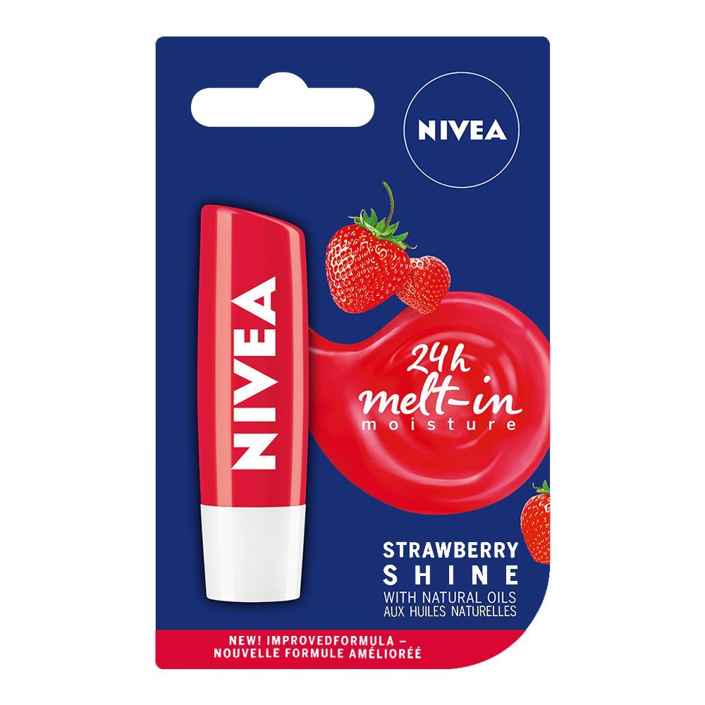 Buy Nivea 24h Melt-In Moisture Lip Balm, Strawberry Shine Online at ...