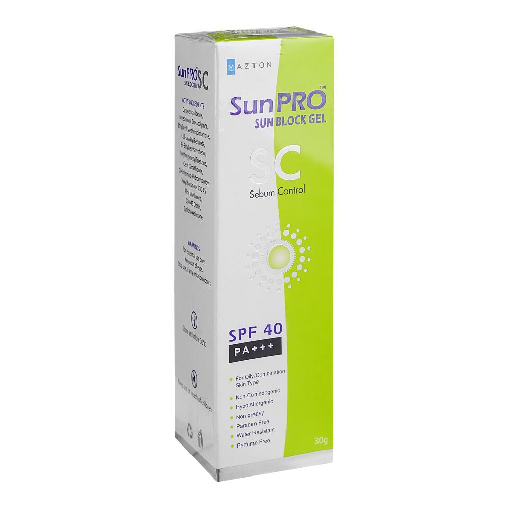 Sun Pro Sebum Control Sun Block Gel, SPF-40, PA+++, 30g