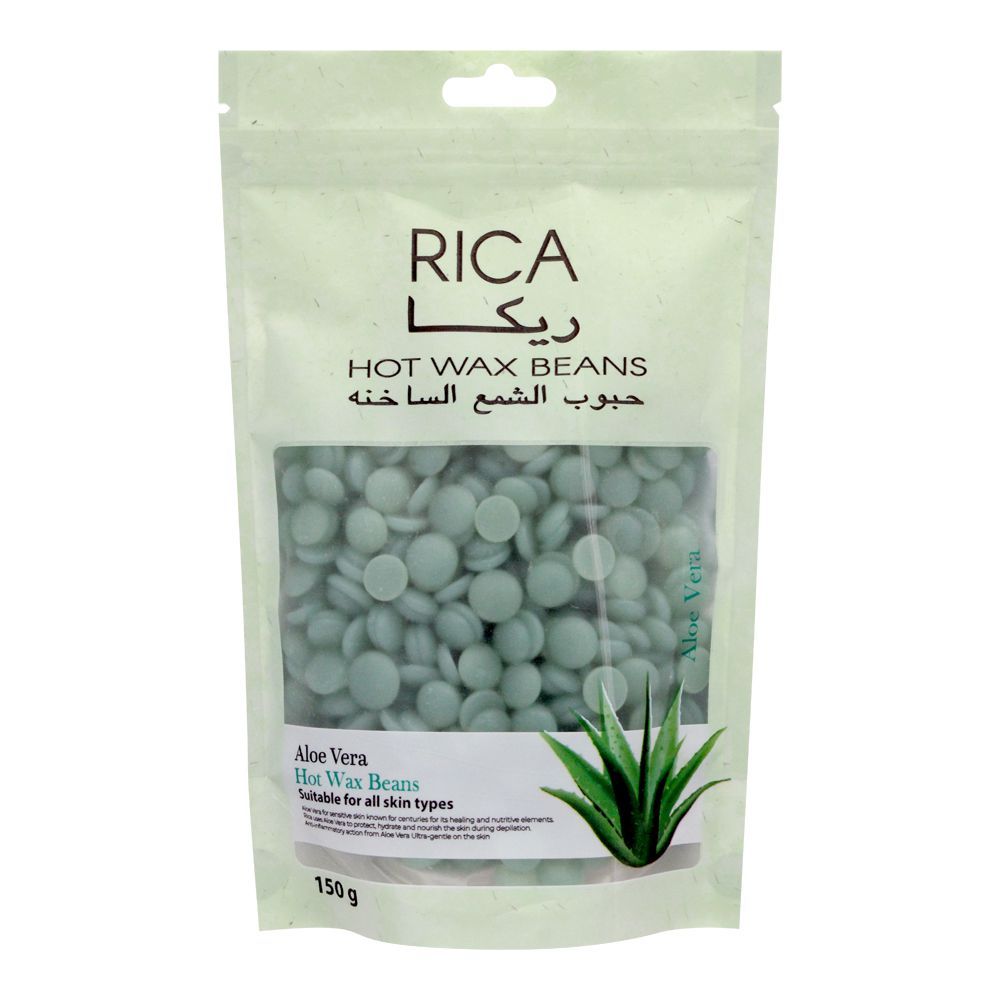 RICA Aloe Vera Hot Wax Beans, All Skin Types, 150g