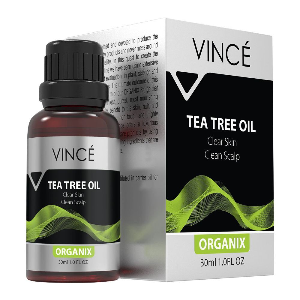 Vince Organix Tea Tree Oil, Clear Skin Clean Scalp, 30ml