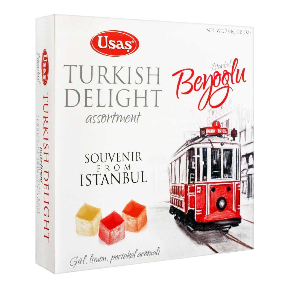 Usas Turkish Delight Assorted With Fruits, Beyoglu Souvenir, 284g