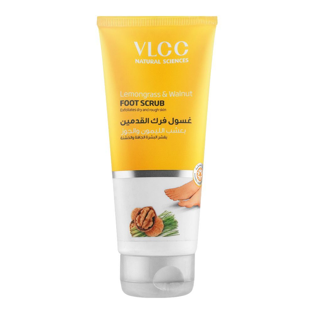 VLCC Natural Sciences Lemongrass & Walnut Foot Scrub, Exfoliates Dry & Rough Skin, 100ml