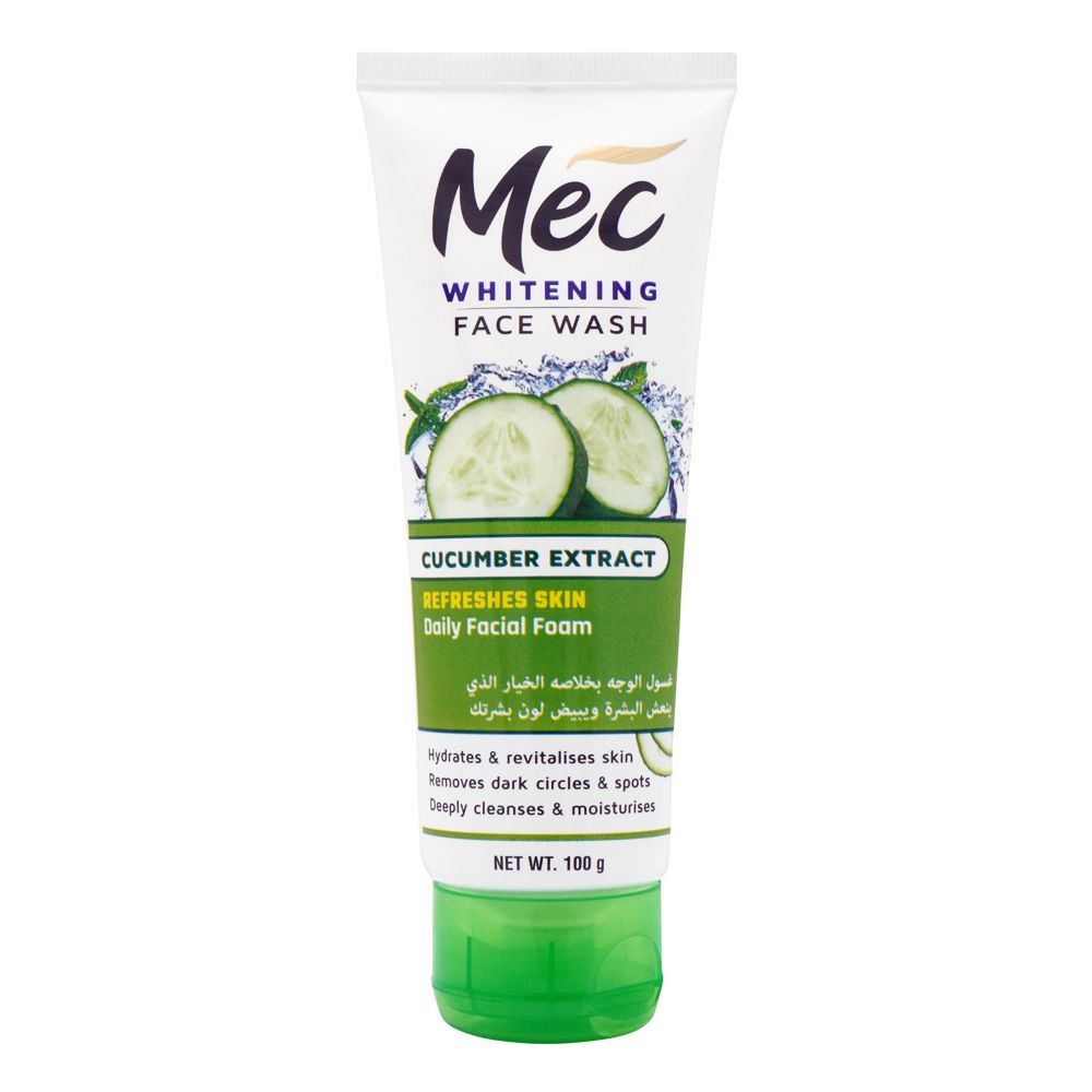 Mec Whitening Cucumber Extract Face Wash, 100g