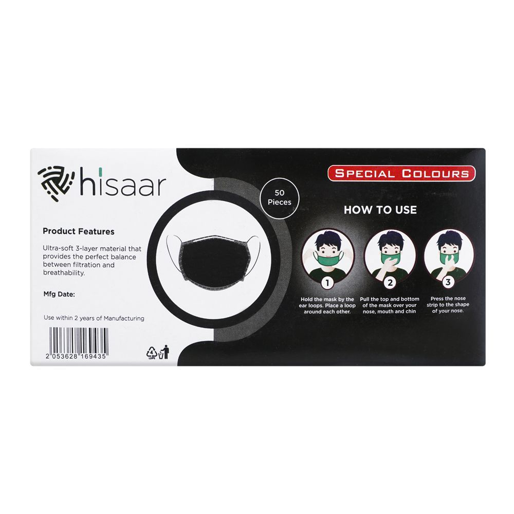 Hawar Mask Buy Hisaar Disposable Surgical Face Mask, 3-Ply, 50-Pack Online at Best ...