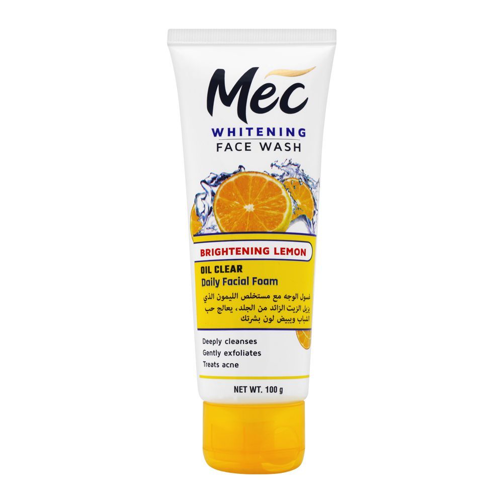 Mec Whitening Face Wash, Oil Clear Daily Facial Foam, Brightening Lemon, 100g