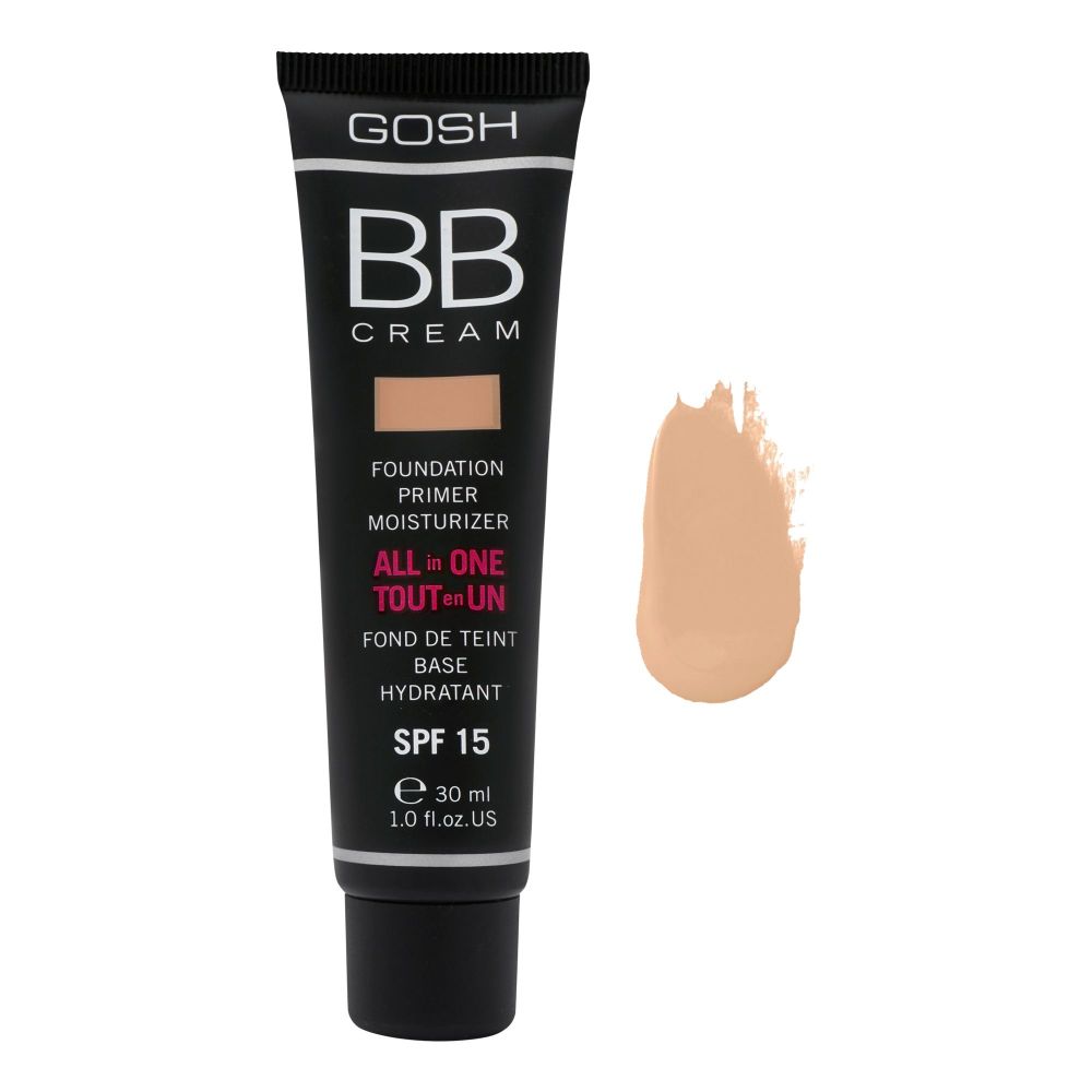 Gosh All-In-One BB Cream, Foundation + Primer + Moisturizer, SPF 15, 03 Warm Beige, 30ml